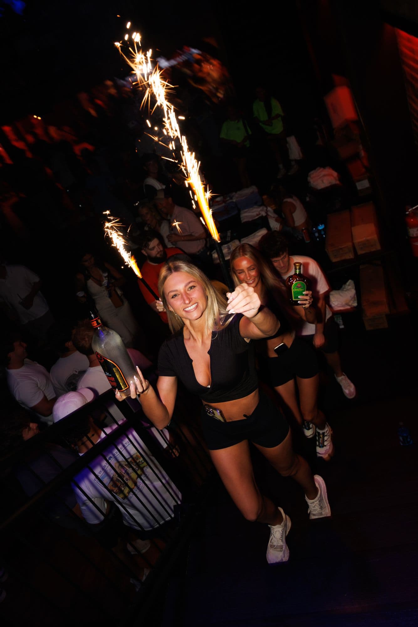 A sparkler procession through the venue